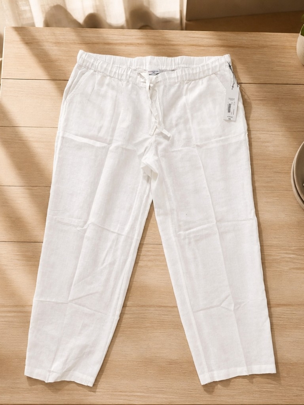 LIZ CLAIBORNE " straight leg pants Linen White Pants Size XXL